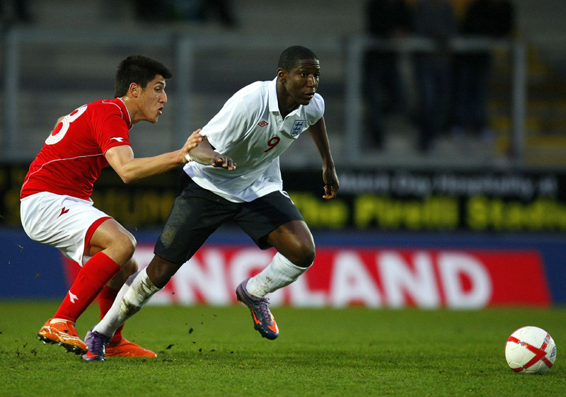 Benik Afobe in action against Malta.